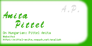 anita pittel business card